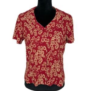 Vintage Floral Peter Pan Collar Short Sleeve Blouse NWT - Women's Size PM
